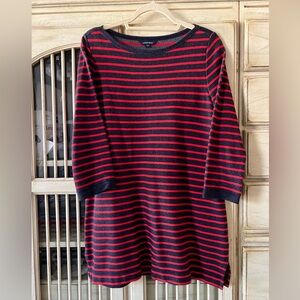 Lands End Navy & Red Striped Tunic